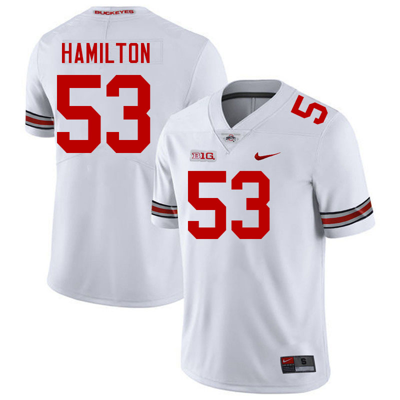 #53 DaVon Hamilton Ohio State Buckeyes Jerseys Football Stitched-White